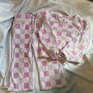 Jumping Bean Girls Pink and White Checkered Kids Winter Top/Bottoms